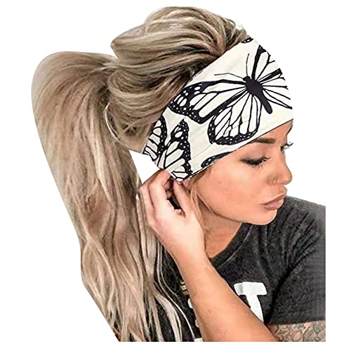 Laufstirnband Damen Run Bandana Women Wrap Headband Haarreif elastischer Haarreif Stirnband Schwarz Damen Schmuck (Beige, One Size) von Kielsjajd