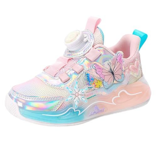 Metallic Turnschuhe Mädchen Kinder Glitzer Sportschuhe Laufschuhe Hallenschuhe Sneakers Festliche Tennisschuhe mit Schmetterling Atmungsaktive Leichte Freizeitschuhe Outdoor für Jugendliche (27) von Kielsjajd