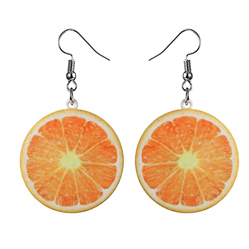 Obst Ohrringe Früchte Tropfen Orangenscheibe Acryl Baumeln Ohrringe Kreative Niedliche Anhänger Schmuck Sommer Strand Alltag Hochzeit Geschenk für Damen Frauen Mädchen von Kielsjajd