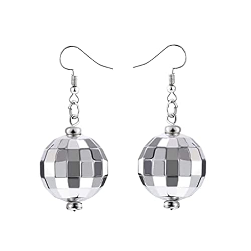 Ohrstecker Packung Vintage Disco Ohrringe Disco Silber Ohrringe Halsketten Armbänder Geschenke Weihnachten Nachtclub Überraschung Ohrringe Armbänder Halsketten 750 Ohrringe (Silver, One Size) von Kielsjajd