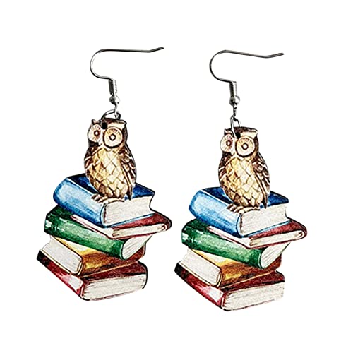 Piercing Ohrringe Creative Teacher's Day Ohrringe Book Paintbrush Print Ohrringe Contracted Show Temperament Ohrringe Teenager Ohrringe (A, One Size) von Kielsjajd