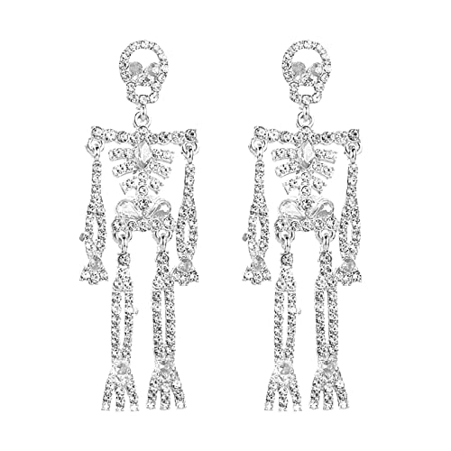 Saturn Ohrringe Lange Strass Ohrringe Halloween Ohrringe Halloween Party Schmuck Ohrringe für Frauen gefälschte Waffe Ohrringe Ohrringe Wikinger Herren (Silver, One Size) von Kielsjajd