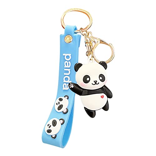 Schlüsselanhänger Kabel 1 STÜCK Cartoon Nette Winkende Panda Schlüssel Winkende Tiere Schlüsselanhänger Weibliches Geschenk Anhänger PVC Auto Für Männer Und Gänseblümchen (Blue, One Size) von Kielsjajd
