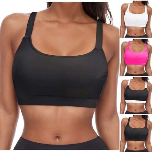 Schwarzes Bikini Oberteil Damen Große Brüste Bikini Top Schnell Trocknend Padded Swimsuit Push Up Swim Bustier Sport BH Verstellbar Spaghetti Träger Bikinioberteil Workout Bra Top von Kielsjajd