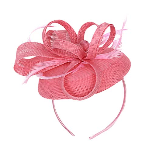 Schwerter Kopfbedeckungen Hochzeit Casual Clip Haar Frauen Fascinator Handgefertigtes Stirnband Stirnband Klettverschluss (Pink, One Size) von Kielsjajd