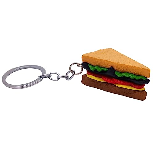 Segelboot Schlüsselanhänger Kreativer realistischer Hamburger-Eis-Sauger, Hot-Dog-Sandwich, Pommes, Popcorn-, Schlüsselanhänger, handgefertigte Accessoires, Segeltau Schlüsselanhänger (D, One Size) von Kielsjajd