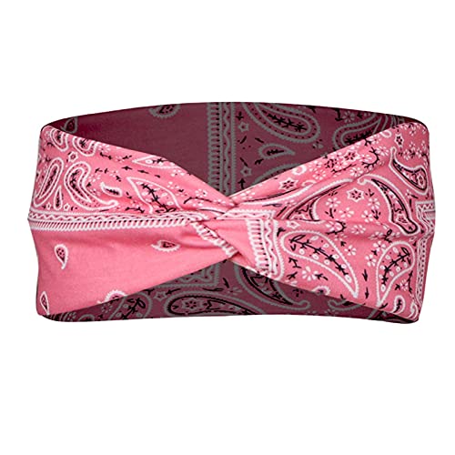 Stirnband Mädchen 1 Jahr Wickeln Sie Frauen-Stirnband-Stirnband-elastisches Hauptbandana-Haar-Druck-Band-Stirnband Schweißband Stirn Frottee (Pink, S) von Kielsjajd