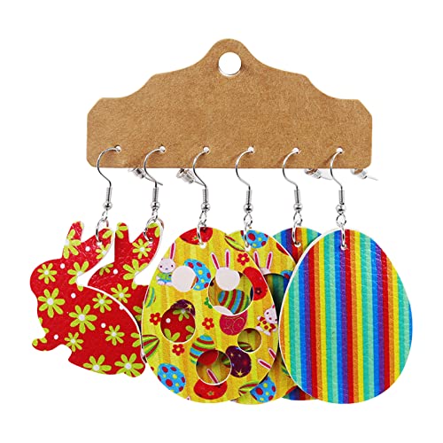 Süß Acryl Ostern Hase Kaninchen Ohrringe Ostern Thema Kaninchen Ei Karotte Set Ohrringe Schmuck Kristall Ohrringe Damen (D, One Size) von Kielsjajd