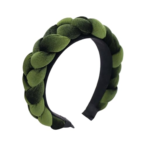 Trachten Haarreif Samt Haarschmuck Dirndl Stirnband Geflochten Breit Haarband Vintage Gepolsterte Haarreifen Mode Kopfschmuck für Damen Mädchen (AG, One Size) von Kielsjajd