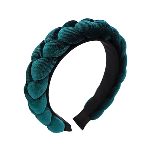 Trachten Haarreif Samt Haarschmuck Dirndl Stirnband Geflochten Breit Haarband Vintage Gepolsterte Haarreifen Mode Kopfschmuck für Damen Mädchen (Green, One Size) von Kielsjajd