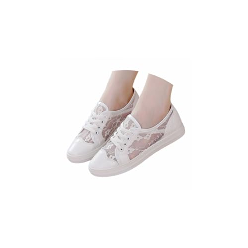 Trachten Sneaker Damen Weiss Dirndl Schuhe Weiß Spitzen Trachtenschuhe Mesh Atmungsaktive Turnschuhe Elegante Schuhe Freizeitschuhe Oktoberfest Sportschuhe Wanderschuhe Festliche Hochzeitsschuhe von Kielsjajd
