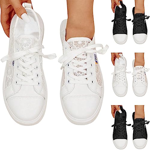 Trachten Sneaker Damen Weiss Dirndl Schuhe Weiß Spitzen Trachtenschuhe Mesh Atmungsaktive Turnschuhe Elegante Schuhe Freizeitschuhe Oktoberfest Sportschuhe Wanderschuhe Festliche Hochzeitsschuhe von Kielsjajd