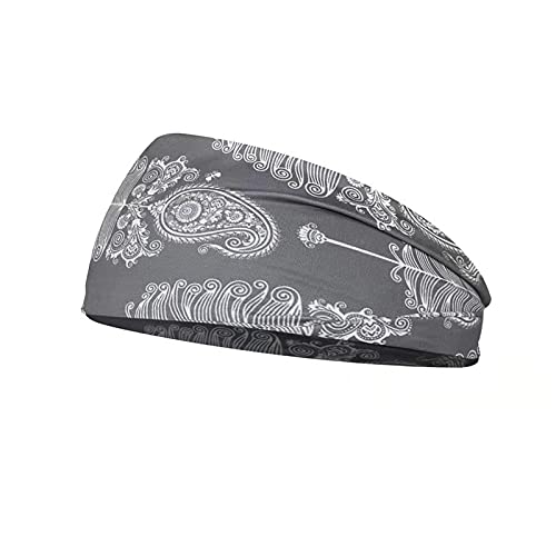 Wandern Zubehör Herren Headband Haarreif Haarband Women Druck elastischer Bandana Head Wrap Headband Neon Stirnband Laufen (Grey, One Size) von Kielsjajd