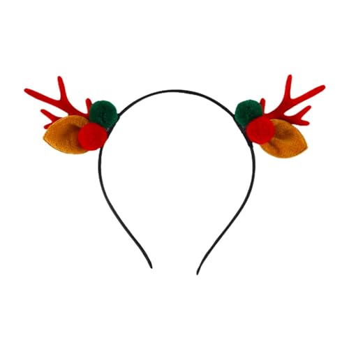 Weihnachten Haarreifen Rentier-Stirnbänder, Weihnachts-Neuheits-Rentier-Stirnband mit Ohren, Plüsch-Rentier-Ohr-Kopfbedeckung für Weihnachtsfeier-Dekoration (I, One Size) von Kielsjajd