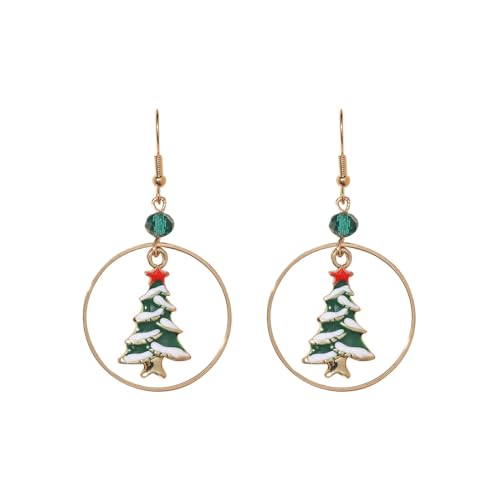 Weihnachten Ohrstecker, Weihnachts-Ohrringe, Weihnachtsschmuck, Geschenke für Mädchen,Weihnachtsbaum Ohrringe Weihnachten kreative Urlaub Party Ohrringe Schmuck Weihnachtsohrringe (3-Red, One Size) von Kielsjajd