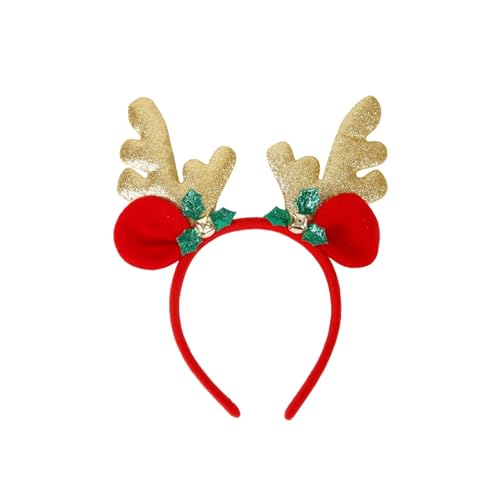Weihnachten Stirnbänder Weihnachten Neuheit Rentier Stirnband mit Ohren Rentier Stirnbänder Plüsch Rentier Ohr Kopfbedeckung für Weihnachtsfeier Rentier Geweih Haarreif Haarreifen (C, One Size) von Kielsjajd