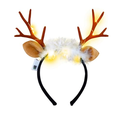 Weihnachten Stirnband Weihnachtsbaum Geweih Haarreif, Weihnachten Rentier Weihnachtsbäume Santa Weihnachtsmütze Stirnband, Haarschmuck Weihnachten für Weihnachten Karneval Cosplay (B, One Size) von Kielsjajd