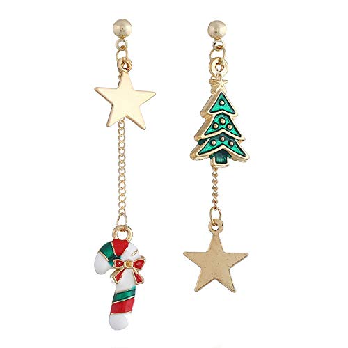 Weihnachtsschmuck Damen Earrings Damenschmuck Weihnachtsfeier baumern Ohrring Haken Ohrtropfen Xmas-Tropfen-Charme Klemm Ohrringe Kinder (Multicolor, One Size) von Kielsjajd