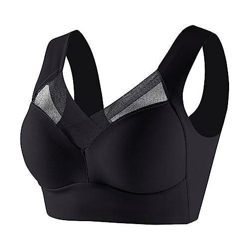 Wmbra Bra, Wmbra Posture Correcting Bra, Posture Correction, Summer Wireless Push-Up Comfort Ergonomic Bra Wmbra Posture Correcting Bra, Posture Correcting Bra, Mode Deep Cup BH (Black, XXXXXXL) von Kielsjajd