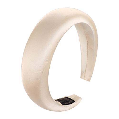 Yoga Band Satin Hoop Mode Schwamm Mädchen Stirnband Haar Frauen Haarband Haar Süßes Stirnband Tennis Zubehör Männer (Beige, One Size) von Kielsjajd