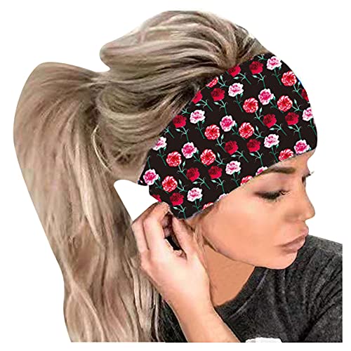 Yoga Stirnband Druckknopfband Headband Wrap Bandana Haare Headband elastischer Kopf Frauen Headband Frottee Stirnband Herren (Black, One Size) von Kielsjajd