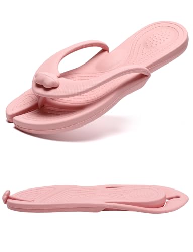 Kiemorgy Duschschuhe, Reiseschlappen für Damen und Herren, faltbare Slides Sandalen, tragbare Hotel-Spa-Hausschuhe, wasserdicht, schnell trocknend, Flip-Flops, Strandsandalen, Helles Pink, 8.5-9.5 Kiemorgy Duschschuhe, Reiseschlappen für Damen und Herren, faltbare Slides Sandalen, tragbare Hotel-Spa-Hausschuhe, wasserdicht, schnell trocknend, Flip-Flops, Strandsandalen, Helles Pink, 8.5-9.5 von Kiemorgy