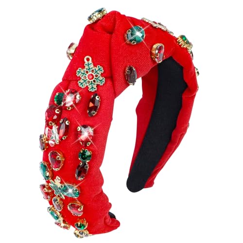 KienKan Weihnachts-Stirnbänder für Damen, rot und grün, Weihnachtsbaum-Schneeflocken-Schmuck, verziert mit breiten Knoten, Haarschmuck, Urlaubs-Outfits, Geschenke KienKan Weihnachts-Stirnbänder für Damen, rot und grün, Weihnachtsbaum-Schneeflocken-Schmuck, verziert mit breiten Knoten, Haarschmuck, Urlaubs-Outfits, Geschenke von KienKan