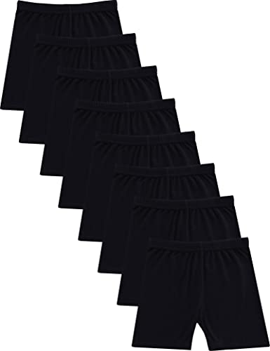 Kiench 8er-Pack Mädchen Radlerhose Kinder Kurze Leggings Sommer Shorts 8 Schwarz EU Größe 134-140-146/7-9 Jahre Etikett 150 von Kiench