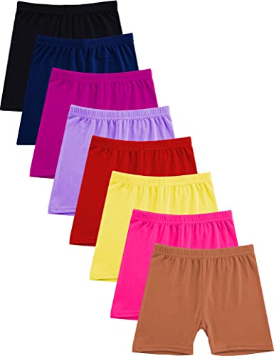 Kiench 8er-Pack Mädchen Radlerhose Kinder Kurze Leggings Sommer Shorts Lebendiger Farbton EU Größe 116-122-128/5-6 Jahre Etikett 130 von Kiench