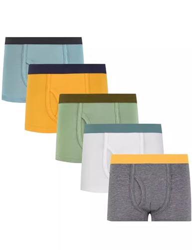 Kiench Jungen Boxershorts Basic Unterhosen Baumwolle mit Eingriff 5er-Pack Modern EU Größe 146-158/10-12 Jahre von Kiench