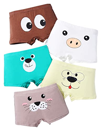 Kiench Jungen Boxershorts Baumwolle Unterwäsche Lustig 5er-Pack Heitee Miene EU Größe 146-152/9-10 Jahre Etikett 2XL von Kiench