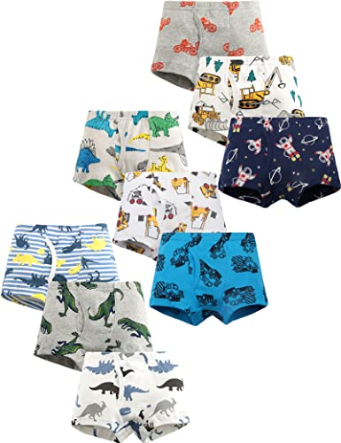 Kiench Jungen Unterhosen Baumwolle Boxershorts 9er-Pack Beliebtes Baufahrzeug EU Größe 134-140/8-9 Jahre Etikett 140 von Kiench