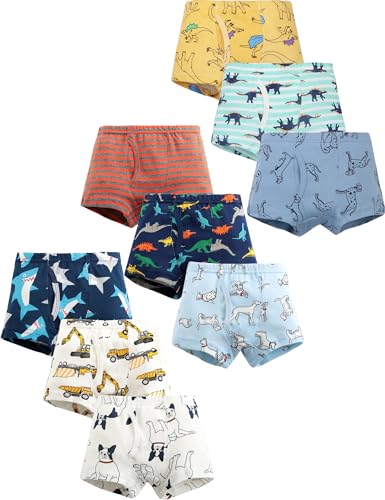 Kiench Jungen Unterhosen Baumwolle Boxershorts 9er-Pack Treuer Hund EU Größe 116/5-6 Jahre Etikett 120 von Kiench