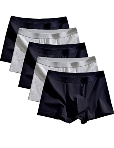 Kiench Jungen Unterhosen Baumwolle Boxershorts für Teenager 5er-Pack Basic (3 Schwarz & 2 Grau) EU Größe 164-170/13-15 Jahre Etikett L von Kiench