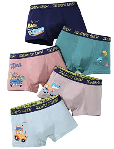 Kiench Jungen Unterhosen Boxershorts Baumwolle 5er-Pack Happy Boy EU Größe 110-116/4-5 Jahre Etikett M von Kiench