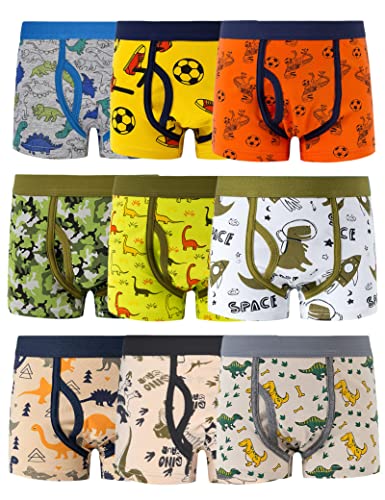 Kiench Jungen Unterhosen Boxershorts Baumwolle 9er-Pack Dinosaurier Welt EU Größe 134-140/8-9 Jahre Etikett M von Kiench