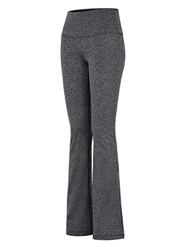 Kiench Damen Bootcut Sport Leggings Lang Flared Yoga Tanzen Hosen Grau EU XS/Damen Größe 34 / Mädchen Größe 164/13-14 Jahre Etikett M von Kiench