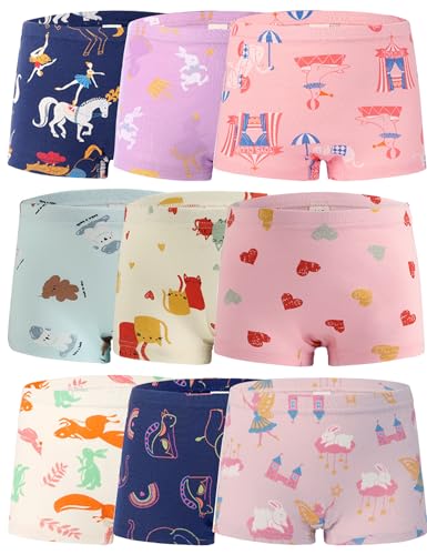 Kiench Mädchen Boxershorts Baumwolle Unterhosen 9er-Pack Belebter Zirkus EU Größe 104-110/4-5 Jahre Etikett 110 von Kiench