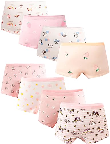 Kiench Mädchen Boxershorts Baumwolle Unterhosen Pantys 8er-Pack Bezaubernde Pferde EU Größe 122-128/5-7 Jahre Etikett L von Kiench