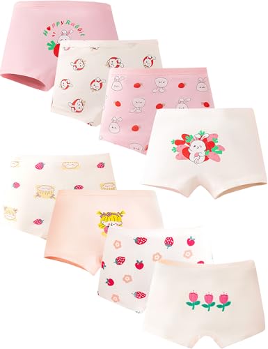 Kiench Mädchen Boxershorts Baumwolle Unterhosen Pantys 8er-Pack Herrliche Blumen EU Größe 122-128/5-7 Jahre Etikett L von Kiench