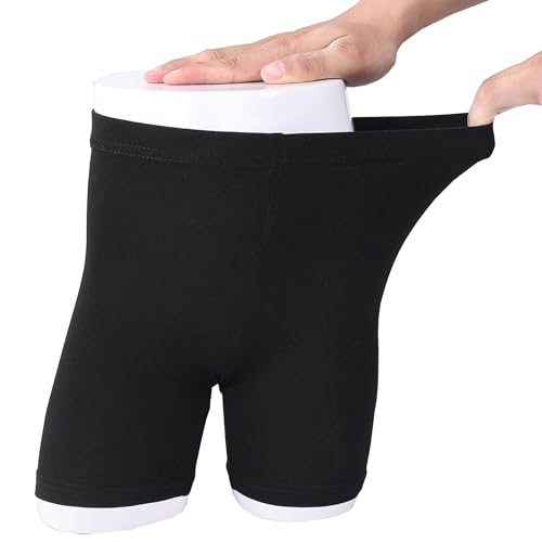 Kiench Mädchen Kurze Leggings Baumwolle Sommer Shorts Blickdichte Radler-Hosen Schwarz EU Gr. 128-134/7-8 Jahre Etikett 130 von Kiench
