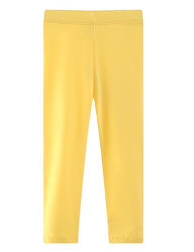 Kiench Mädchen Leggings Baumwolle Lang Hosen Basic Uni Farbe Gelb EU Größe 104-110/3-4 Jahre von Kiench