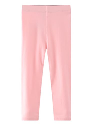 Kiench Mädchen Leggings Baumwolle Lang Hosen Basic Uni Farbe Rosa EU Größe 134/7-8 Jahre von Kiench