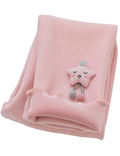 Kiench Mädchen Leggings Gefüttert Rippenmuster Thermo-Hosen Baumwolle Rosa EU Größe 122-128/6-7 Jahre Etikett 130 von Kiench