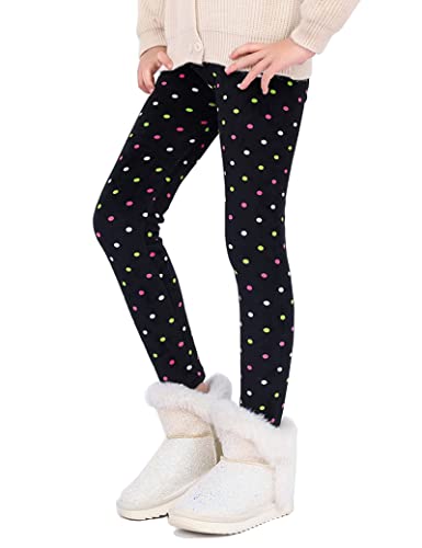 Kiench Mädchen Leggings Gefüttert Warm Thermo Hosen Bunt Punkte EU Größe 128-134/7-8 Jahre Etikett 130 von Kiench