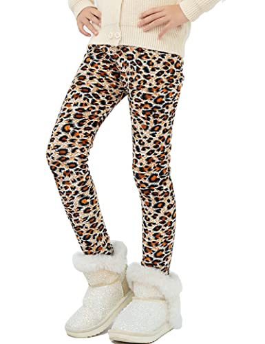 Kiench Mädchen Leggings Gefüttert Warm Thermo Hosen Leoparden EU Größe 110/4-5 Jahre Etikett 110 von Kiench