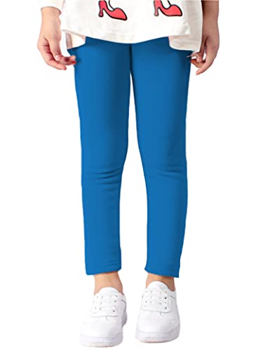 Kiench Mädchen Leggings Gefüttert Winter Warm Thermo Hosen Baumwolle Blau EU Größe 116/5-6 Jahre Etikett 120 von Kiench