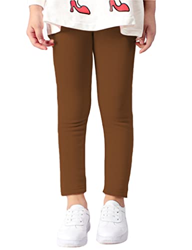 Kiench Mädchen Leggings Gefüttert Winter Warm Thermo Hosen Baumwolle Braun EU Größe 104-110/4-5 Jahre Etikett 110 von Kiench