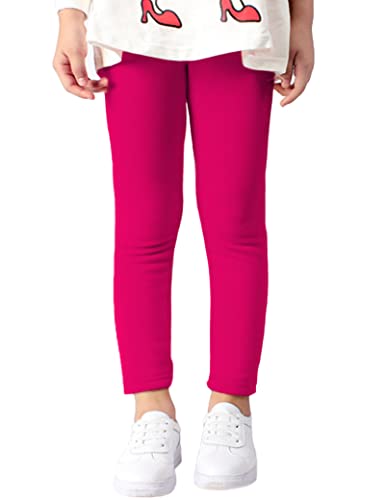 Kiench Mädchen Leggings Gefüttert Winter Warm Thermo Hosen Baumwolle Dunkel Rosa EU Größe 104-110/4-5 Jahre Etikett 110 von Kiench