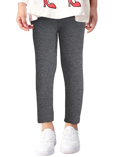 Kiench Mädchen Leggings Gefüttert Winter Warm Thermo Hosen Baumwolle Dunkelgrau EU Größe 140-146/9-10 Jahre Etikett 150 von Kiench